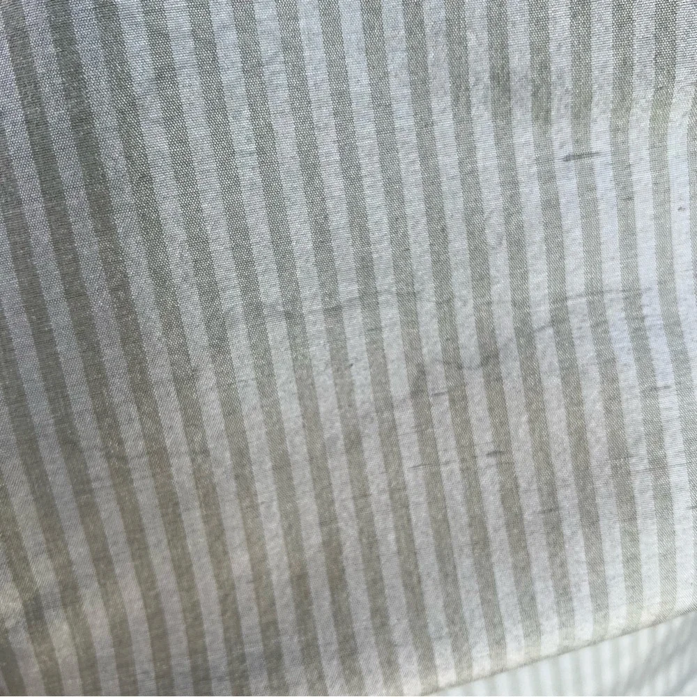 Restoration Hardware 2-Piece Thai Silk Drapes Sage Green Tonal Stripe 50x84 FLAW
